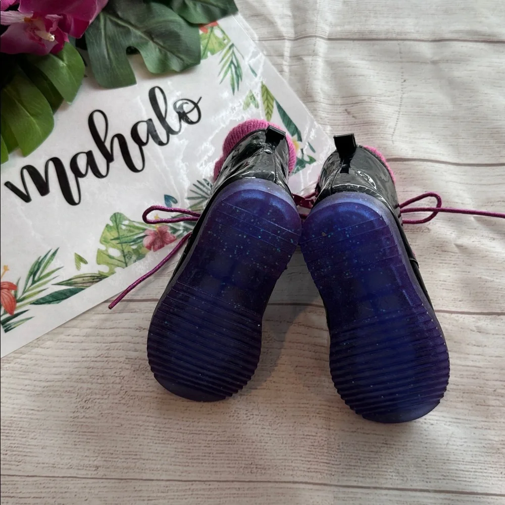 Vamparina Light Up Black and Purple Kids' Boots with Pink Laces